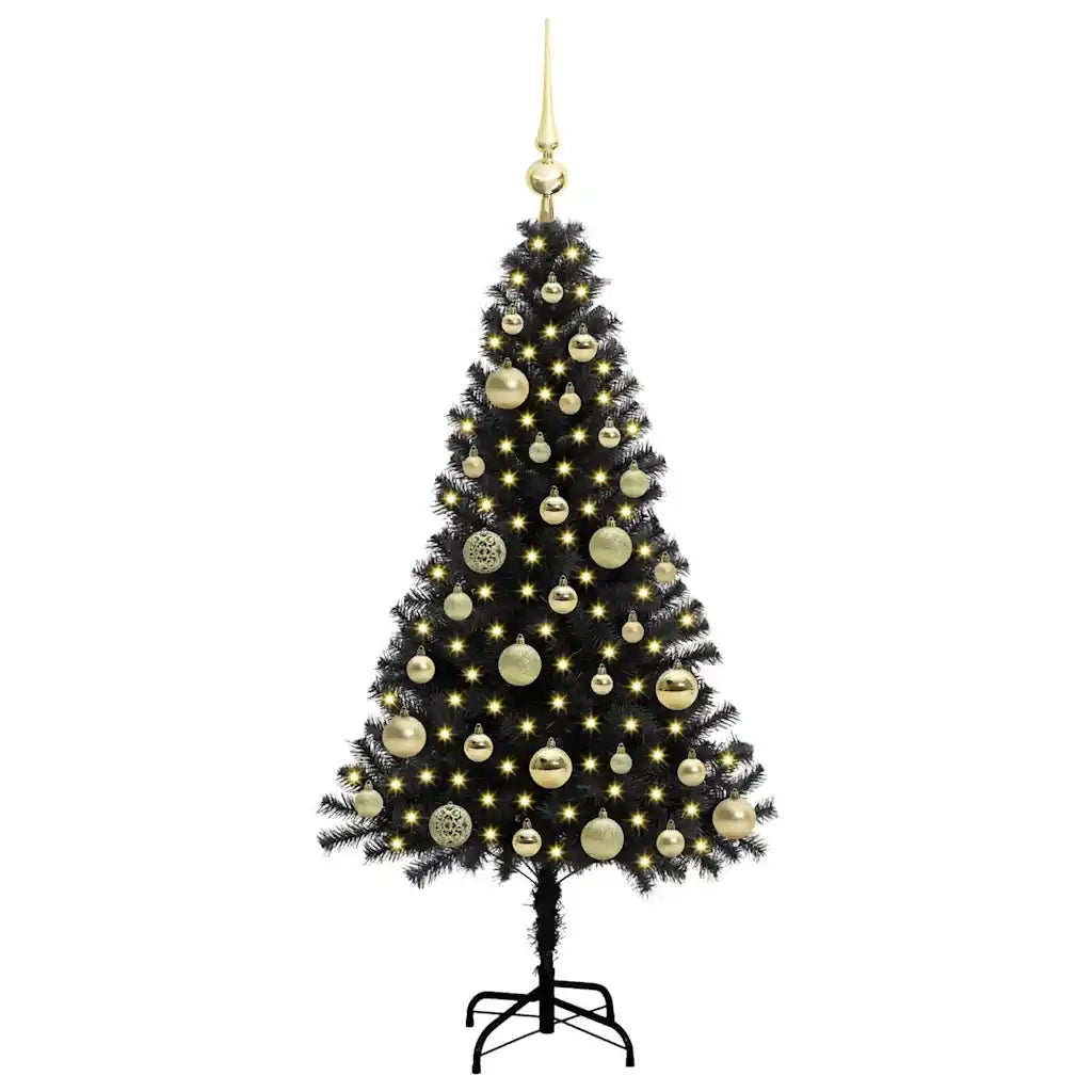 Albero di Natale con 150 LED con supporto Nero 120 cm PVC 3396460