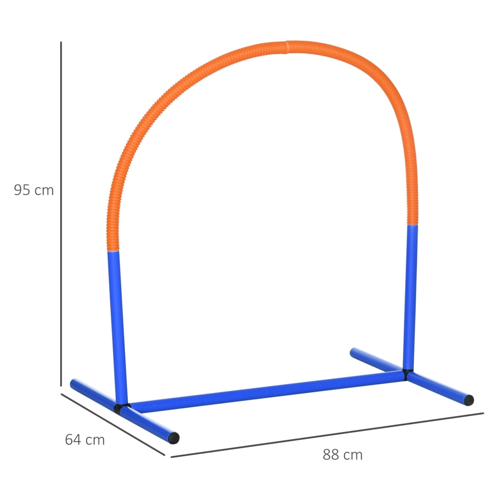 Set per addestramento all'agilit¨¤ per cani, 4 pezzi con borsa per il trasporto, blu e arancione, 88 x 64 x 95 cm, per un addestramento efficace e