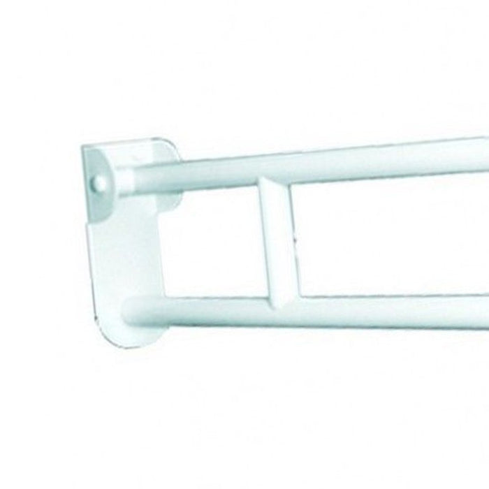 Barra maniglione ribaltabile cm 83 con porta rotolo e piastra lunga nylon