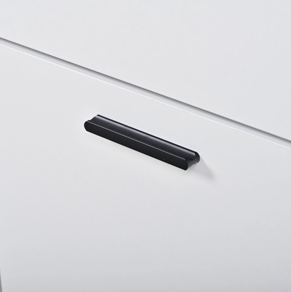 Mobile da ingresso con scarpiera; specchio e appendiabiti 120x30x178 cm in MDF e truciolare bianco