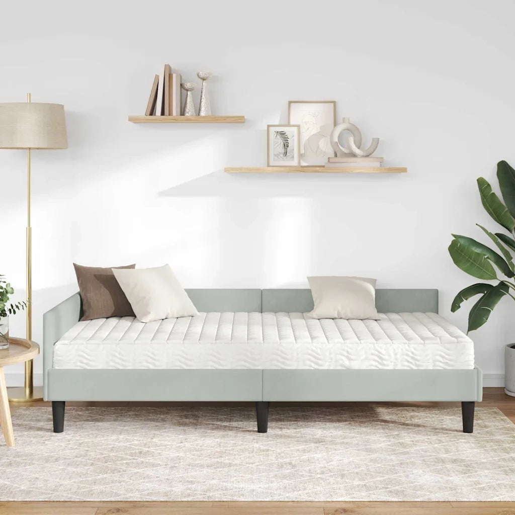 Struttura Letto Angolare con Materasso 2 pz-Giroletto con materasso Grigio chiaro 662560