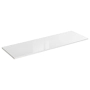 Piano lavabo NALYA 141 cm - Bianco lucido e rovere chiaro - Piano per doppio mobile lavabo