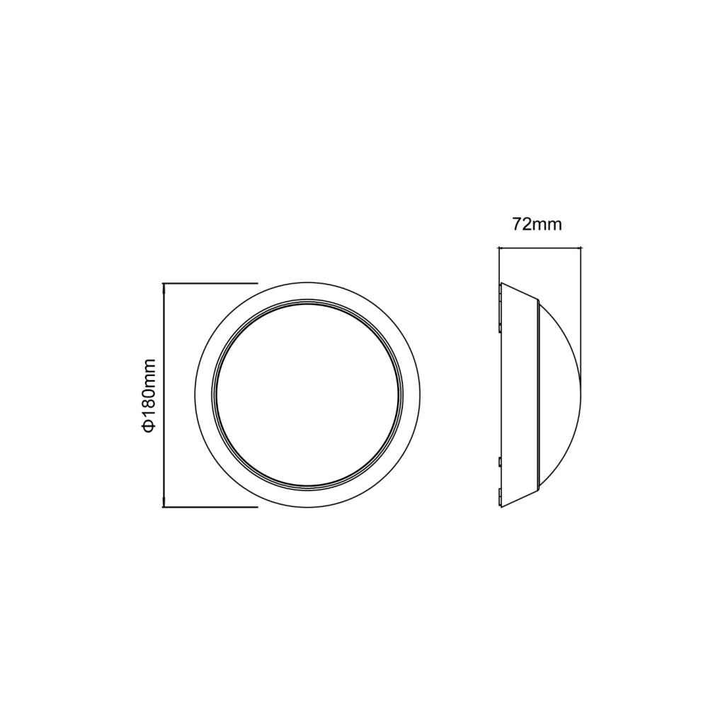 Alcapower Plafoniera LED Rotonda CCT 15W 1400lm IP65 - Tecnologia Selezionabile 3000K/4000K/6500K per Ambienti Interni ed Esterni Protetto