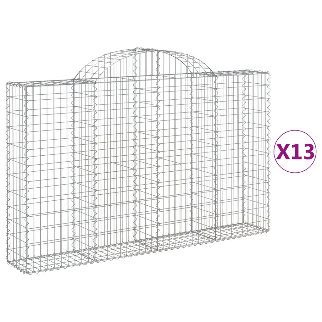 Cesti Gabbioni ad Arco 13 pz 200x30x120/140 cm Ferro Zincatocod mxl 101271