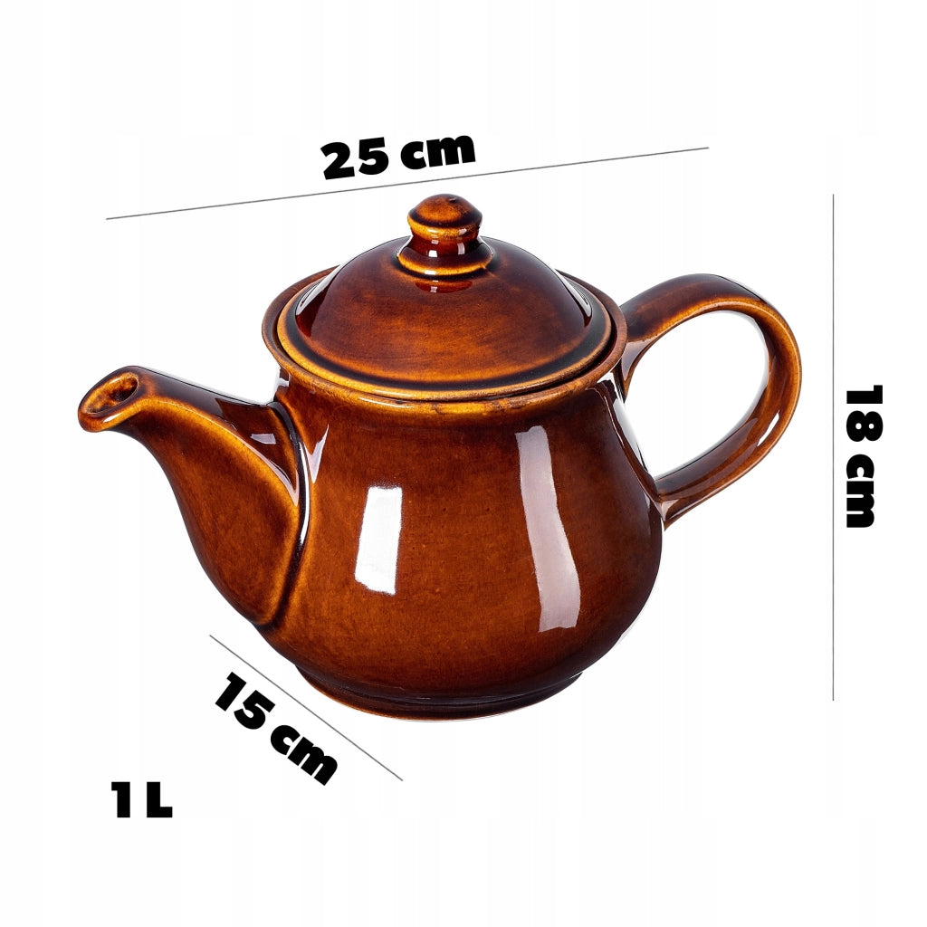 Teiera KADAX per caffè ed erbe aromatiche, 1 litro, con coperchio, in ceramica e gres.
