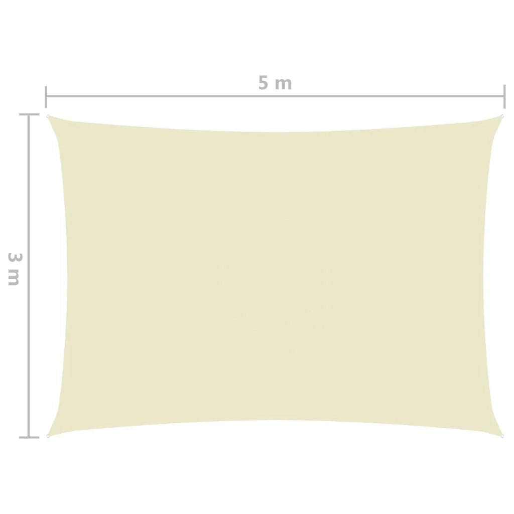 Vela ombreggiante/ombrellone rettangolare in tessuto Oxford 3 x 5 m crema 02_0009681
