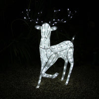 Renna di Natale Luminosa Decorazione da Esterno per la Casa Luci LED Bianco Ghiaccio Figura Luminosa Luci di Natale - Maschio - Bianco
