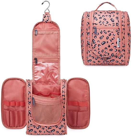 Toilettes per donne e toilette per uomini - Toilette appesa per bambini e borsa cosmetica per uomini - Toilette per donne e ragazze (tela di leopardo (medium))