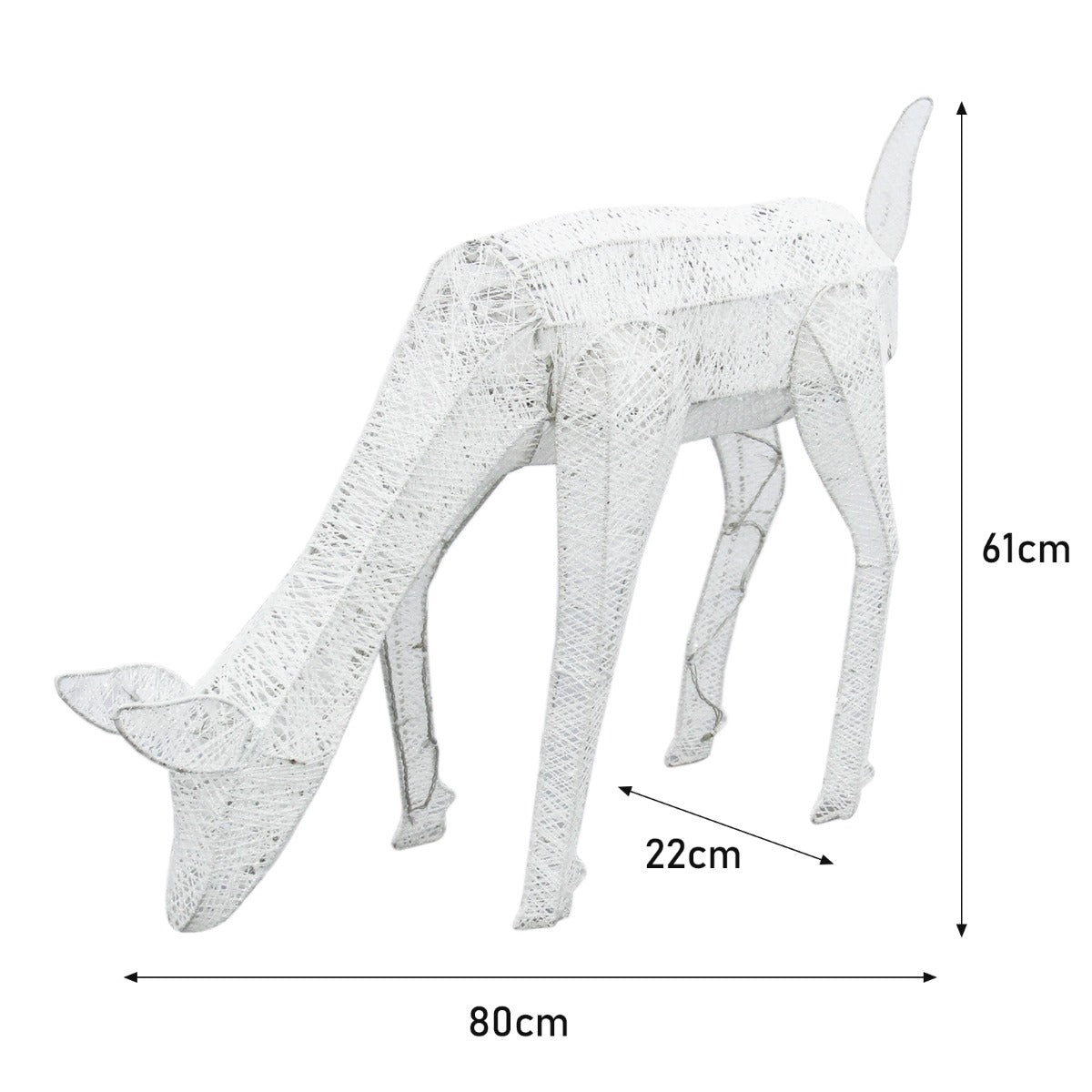 Renne di Natale Luminose Decorazione da Esterno per la Casa Luci LED Bianco Ghiaccio Figure Luminosa Luci di Natale - Maschio & Femmina - Bianco