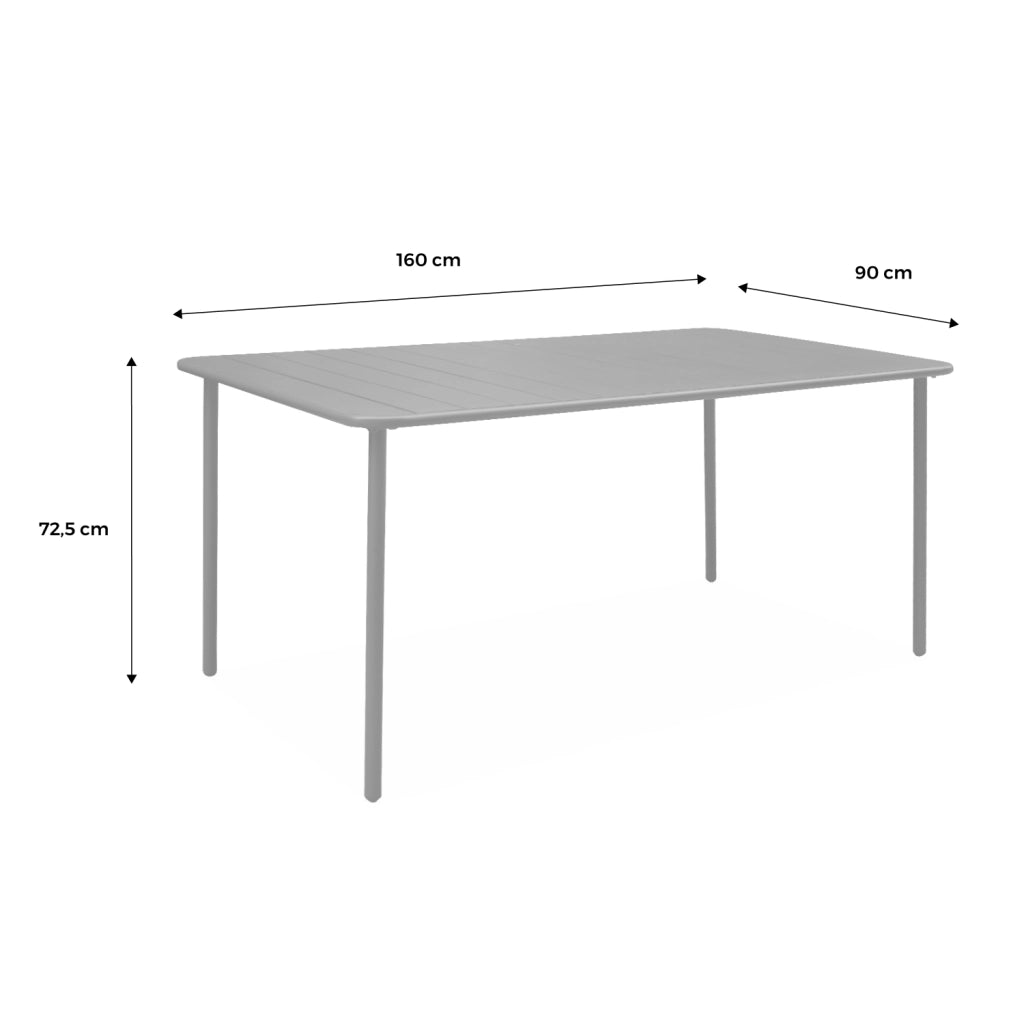 Tavolo da giardino in metallo 6-8 posti, 160cm, verde