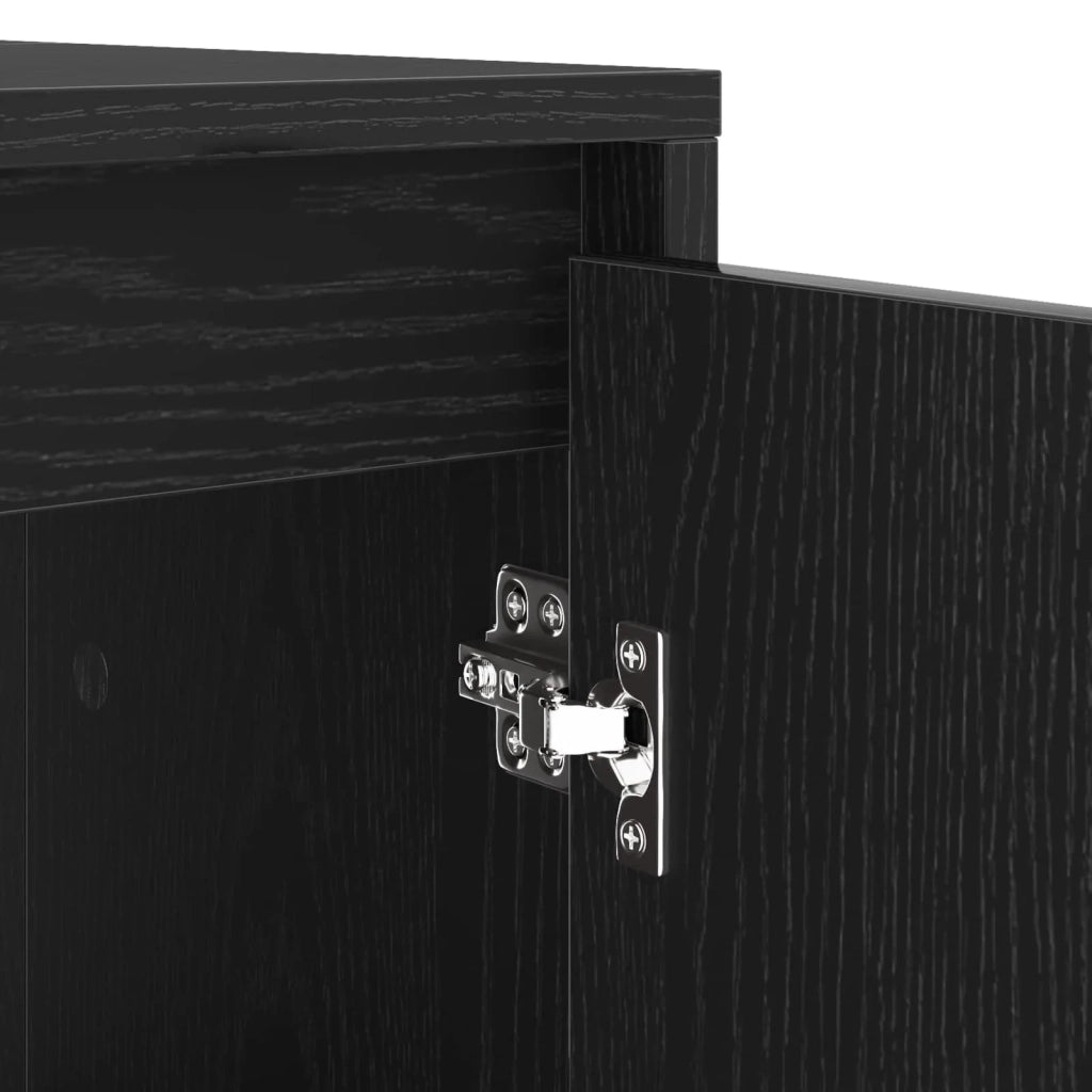 Mobiletto per lavatrice con porta Rovere Nero 87 x 60 x 89 cm 8006801