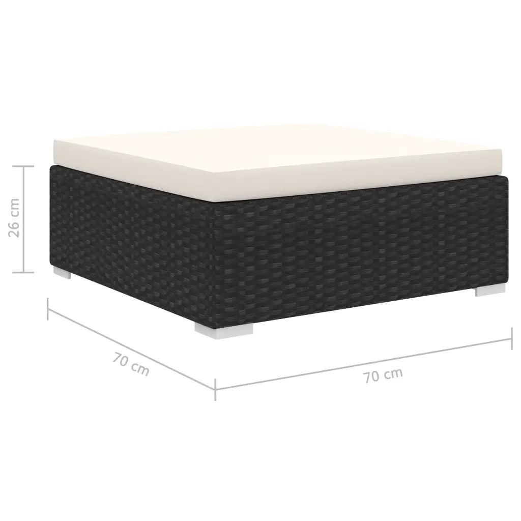 Set Divani da Giardino 8 pz con Cuscini in Polyrattan Nero 48316