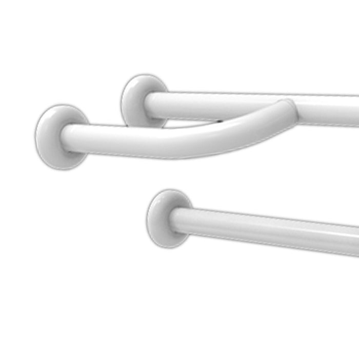 Barra maniglione fissa cm60 con rinforzo rotante inox bianco