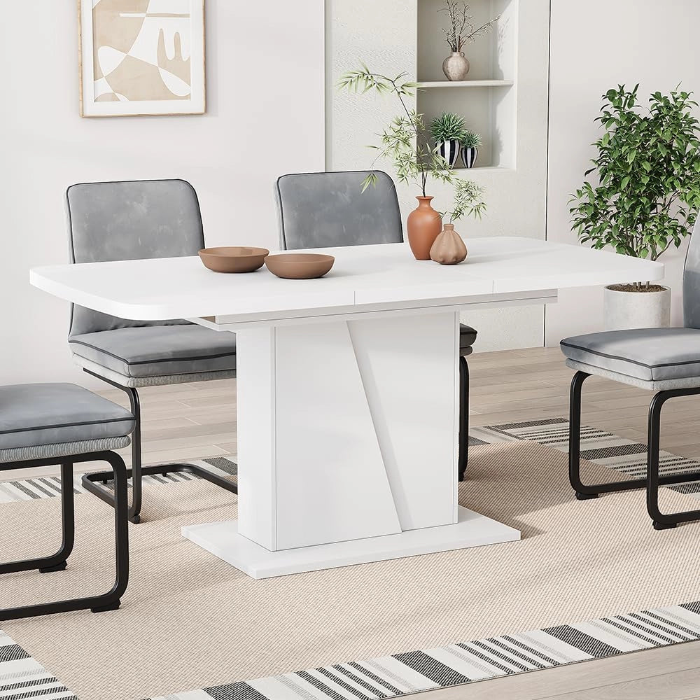 tavolo da pranzo allungabile Fenaro, Bianco, 120 x 80 cm estensibile, allungabile con prolunga per dimensioni del tavolo flessibili