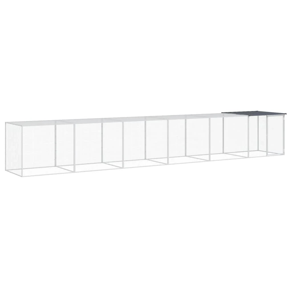 Recinto per pollaio con tetto 603 x 98 x 90 cm in acciaio zincato antracite 02_0043976