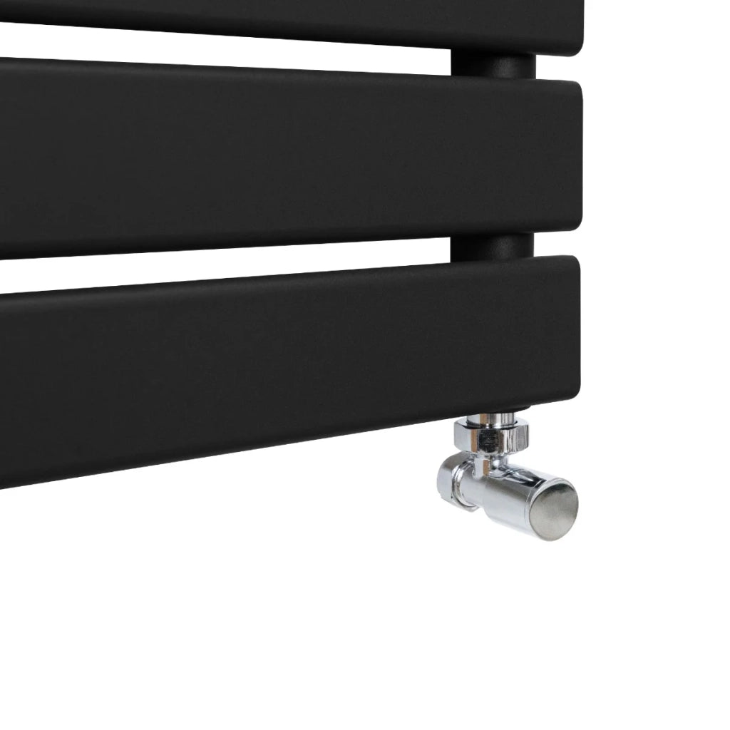 Radiatore per asciugamani design a pannello piatto 1200 x 450 mm per bagno ad incasso  Nero