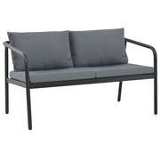 Divano da Giardino a 2 Posti con Cuscini Grigio in Alluminio cod mxl 73627