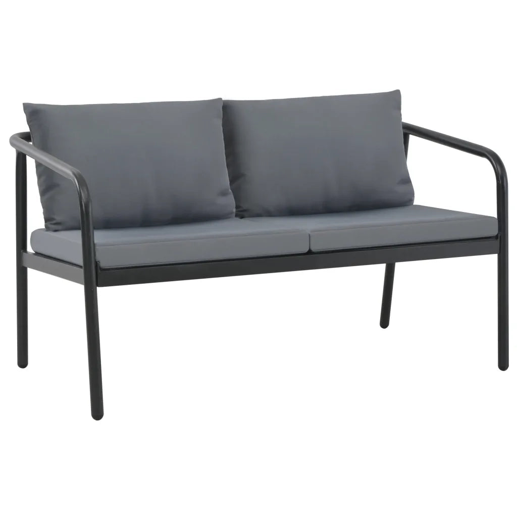 Divano da Giardino a 2 Posti con Cuscini Grigio in Alluminio cod mxl 73627