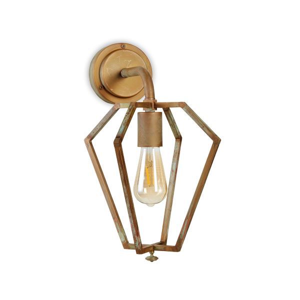 APPLIQUE DA PARETE DOWN IN OTTONE ANTICATO 1XE27 GEMSTONE MORETTI