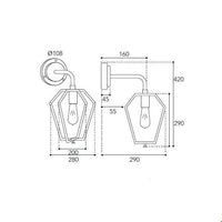 APPLIQUE DA PARETE DOWN IN OTTONE ANTICATO 1XE27 GEMSTONE MORETTI