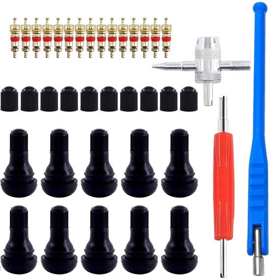 Kit di rimozione valvole 4 in 1 - insieme di valvole - pezzo di inserimento valvola - coppe valvola - nuclei di valvola di riserva - facile da utilizzare - attrezzo per valvole