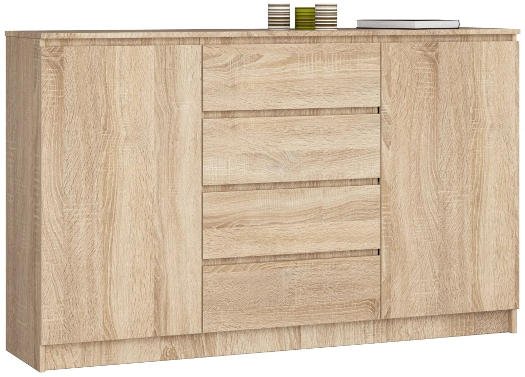 Cassettiera AKORD K160 Sonoma Quercia 160 cm 2 ante 4 cassetti 160x40x99 cm