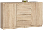 Cassettiera AKORD K160 Sonoma Quercia 160 cm 2 ante 4 cassetti 160x40x99 cm
