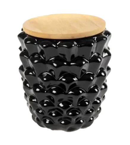 Barattolo Pigna con Tappo di Legno COLORE: NERO