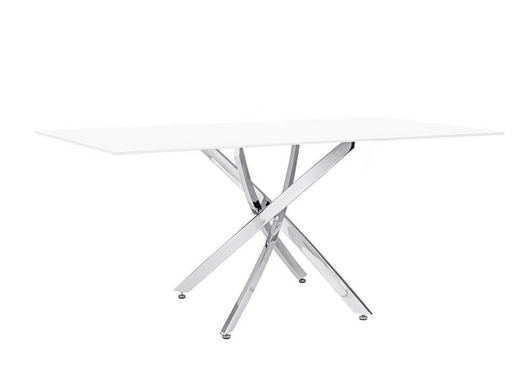 Tavolo Piano in Vetro COLORE: CROMATO, FORMA: RETTANGOLARE