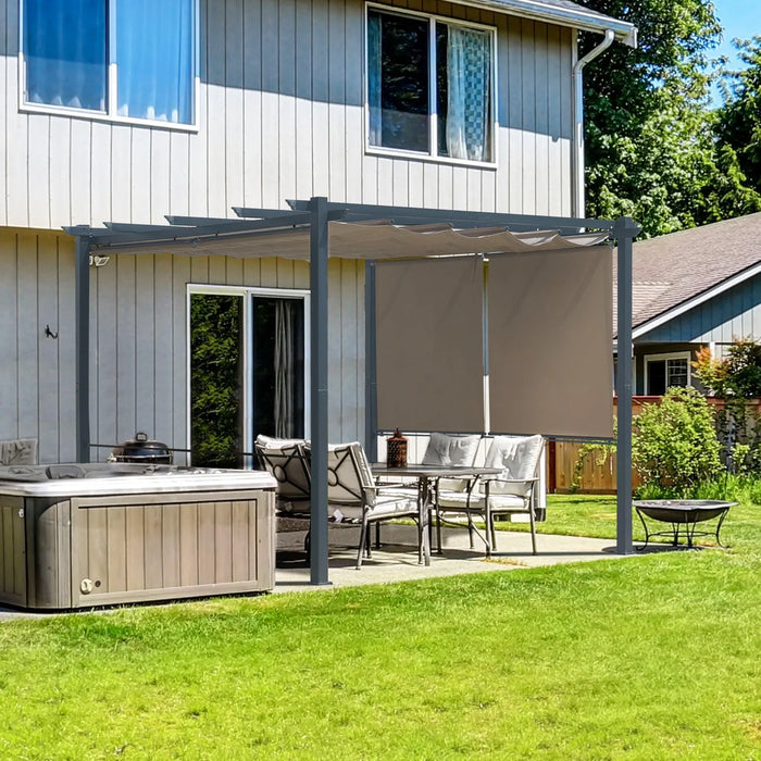 Pergola Grigia con Tende Laterali 290x290 cm