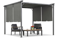 Pergola Grigia con Tende Laterali 290x290 cm