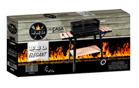Barbecue rettangolare con mensole in legno