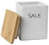 Barattolo quadrato in ceramica con tappo di legno Colore e Fantasia: SALE