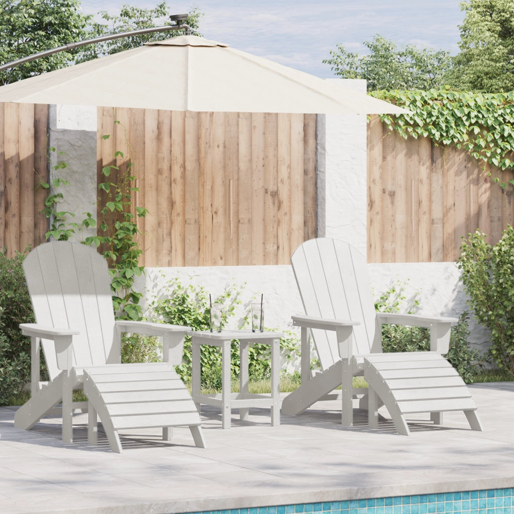 Set Lounge Giardino 3 Pezzi Bianco HDPE