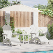 Set Lounge Giardino 3 Pezzi Bianco HDPE