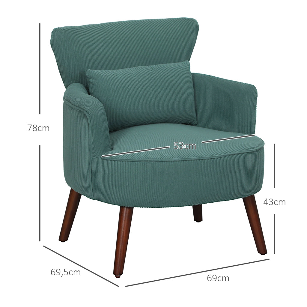POLTRONA con braccioli curvi 69,5x69x78 cm Verde scuro