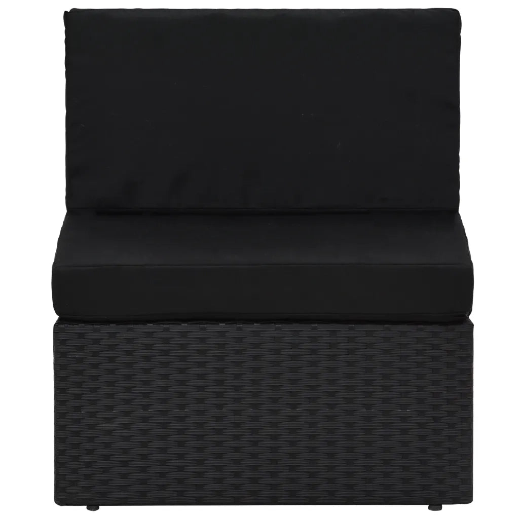 Set Divani da Giardino 9 pz con Cuscini in Polyrattan Nero cod mxl 36139