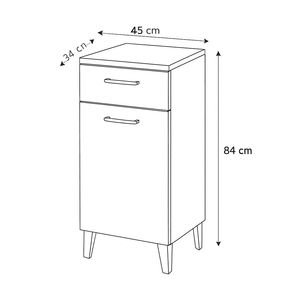 BASE IRIS 1 ANTA 45X34X84H GRIGIO CALCE.