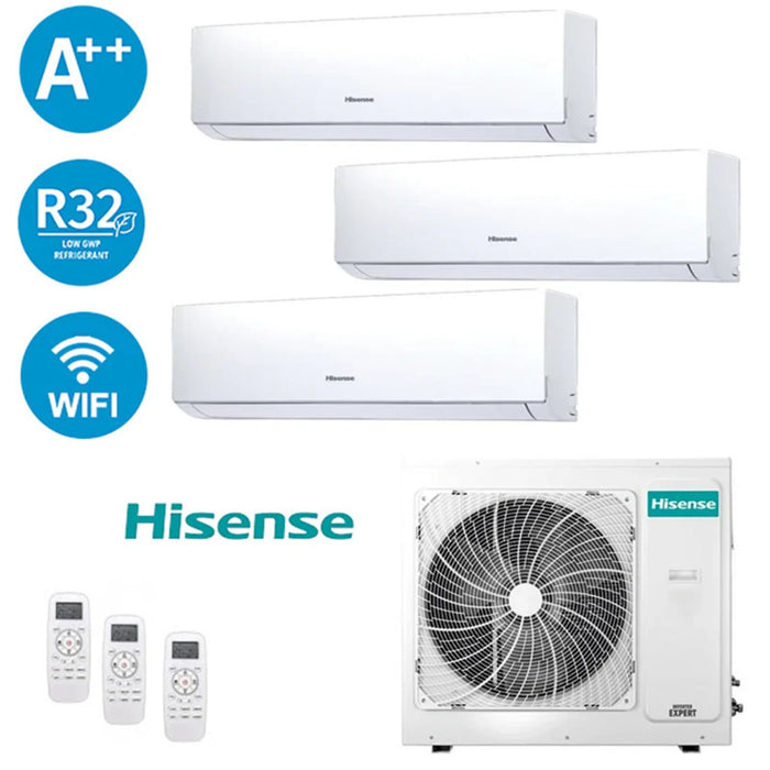 Climatizzatore Hisense Trial Inverter 9+12+12 7,2kW Serie New Comfort 9000+12000+12000 Btu 3AMW72U4RJC Gas R32 A++ Wi Fi Integ.
