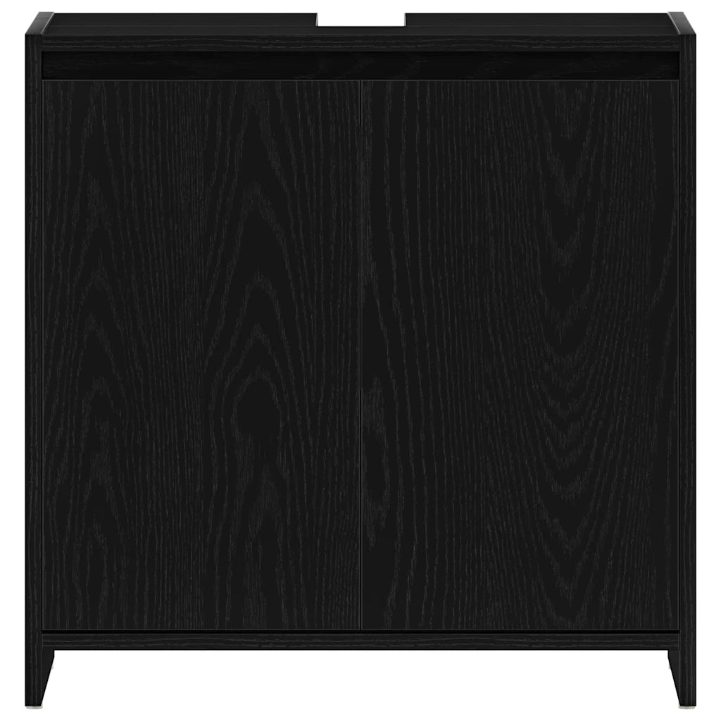 vidaXL Armadietto Bagno Rovere Nero 60x33x60 cm Legno Ingegnerizzato