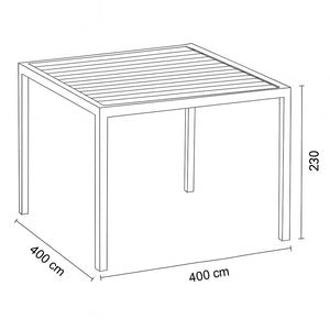 PERGOLA BIOCLIMATICA 400X400XH250CM BIANCA.