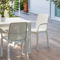 SEDIA NUMANA 58X57XH84CM BIANCA EFFETTO RATTAN