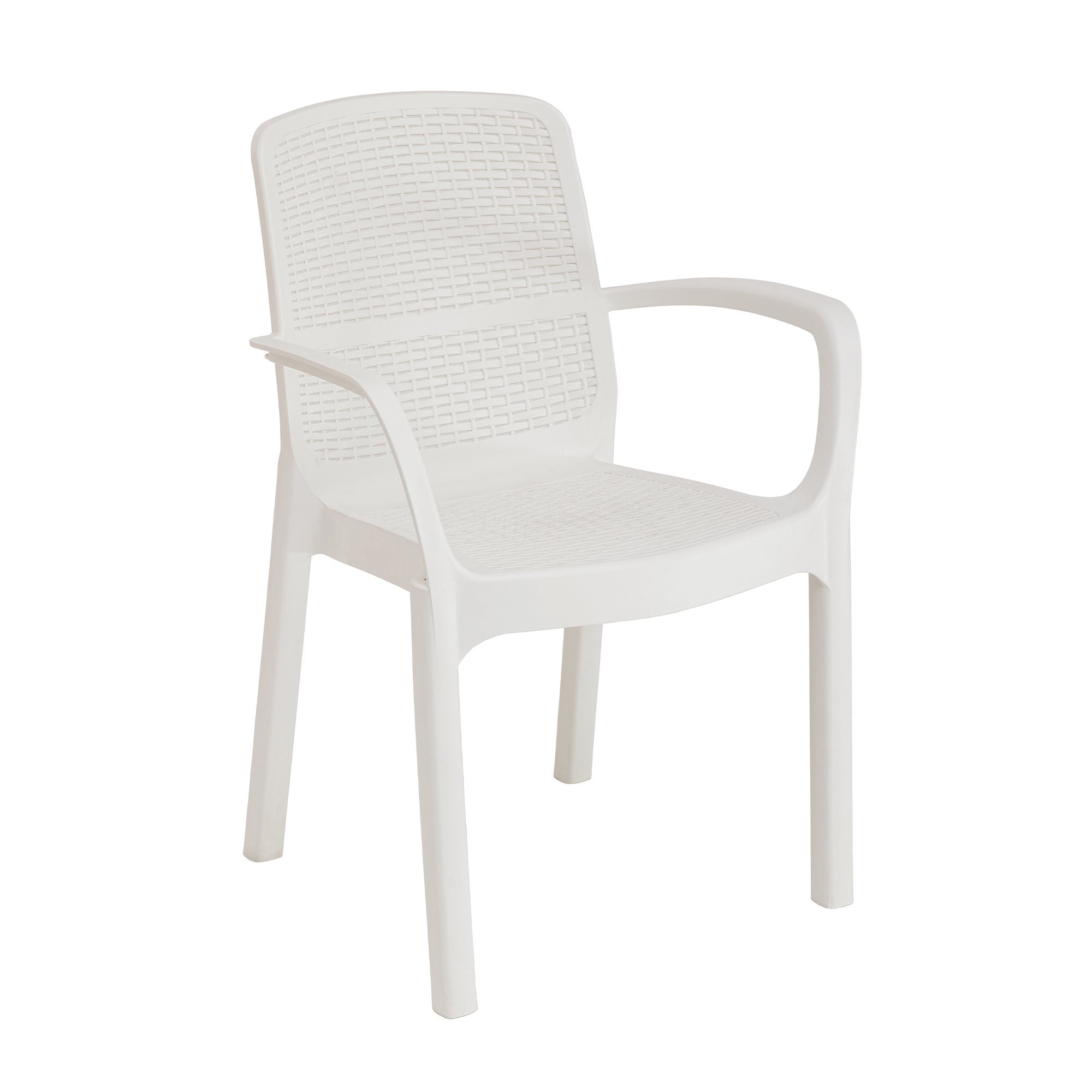 SEDIA NUMANA 58X57XH84CM BIANCA EFFETTO RATTAN