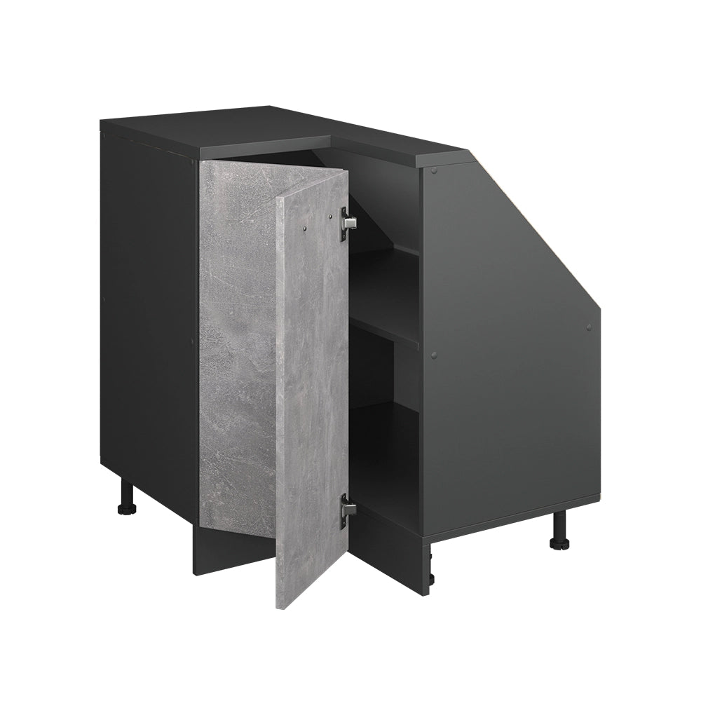 Mobile sottotetto Mobile angolare Rion Calcestruzzo/Antracite 75.6 x 83.8 cm con 1 porta Vicco