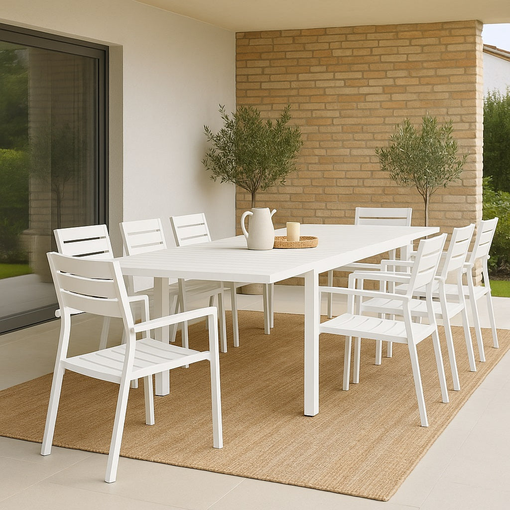 TAVOLO DOUBLE 135-270X90XH75CM BIANCO.