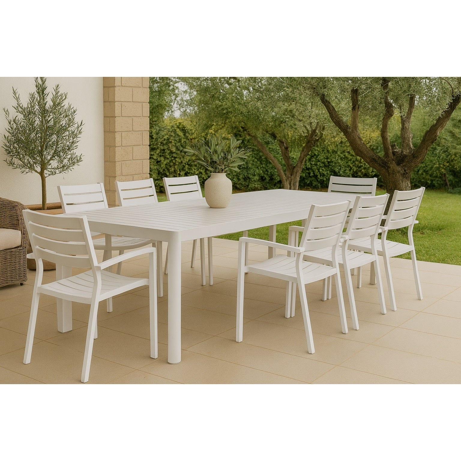 TAVOLO TELEX 200-300X100XH75CM BIANCO.