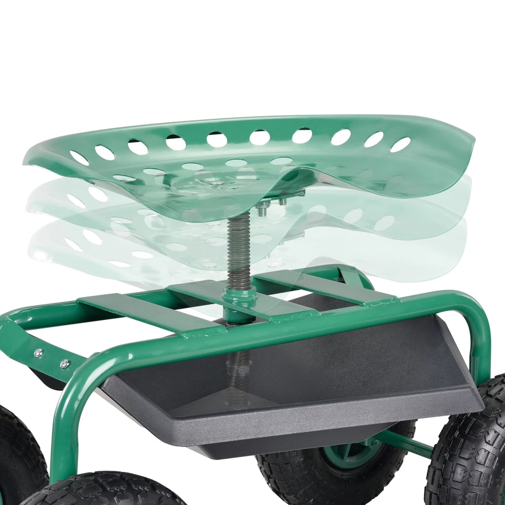 Sedile da lavoro da giardino con ruote portata fino a 135 kg verde 81 x 45 x 54 cm 03_0008806