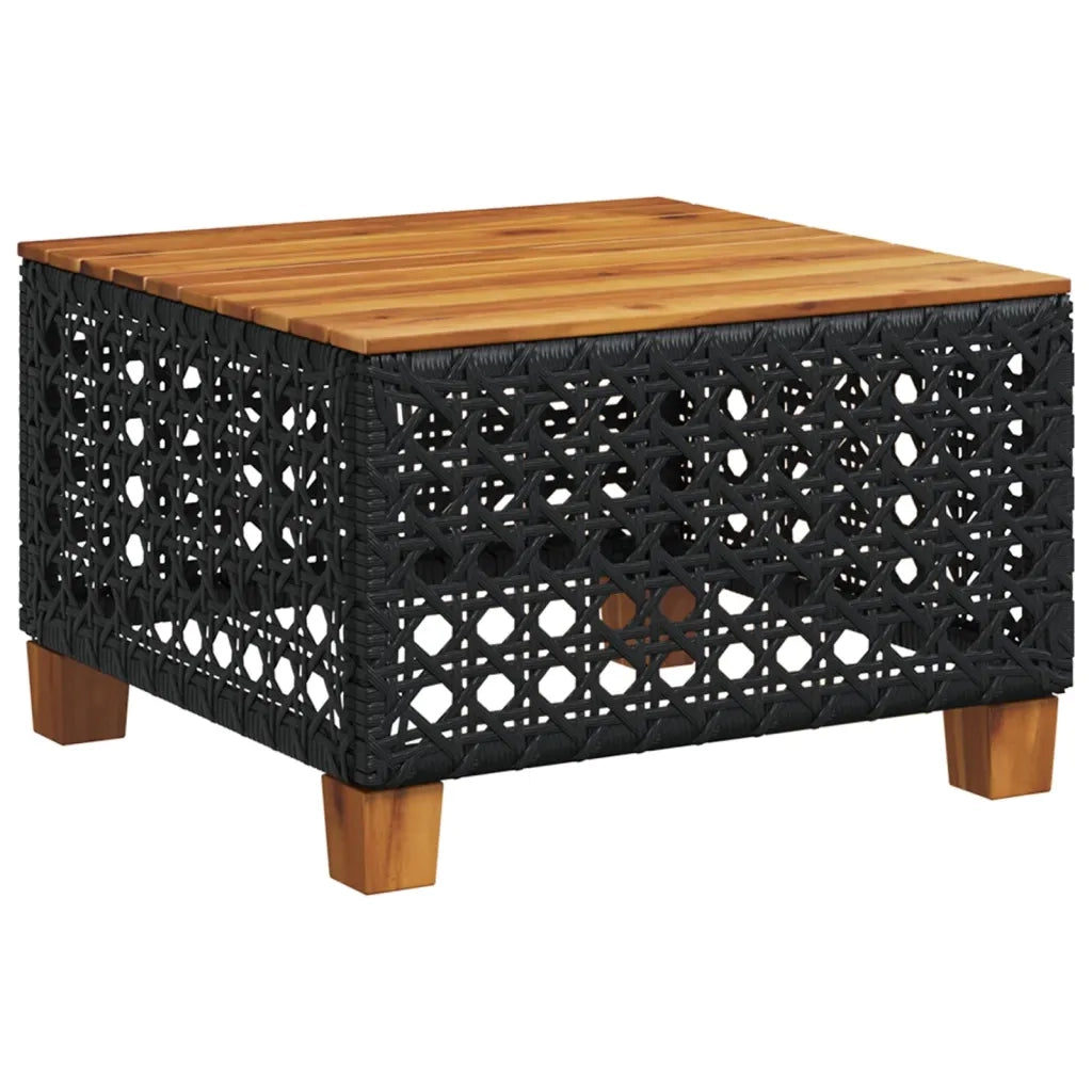 Set Divani da Giardino con Cuscini 7pz Nero Polyrattan