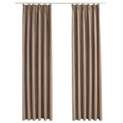 Tende Oscuranti | Tende Blackout con Ganci 2 pz Grigio Talpa 140x175 cm