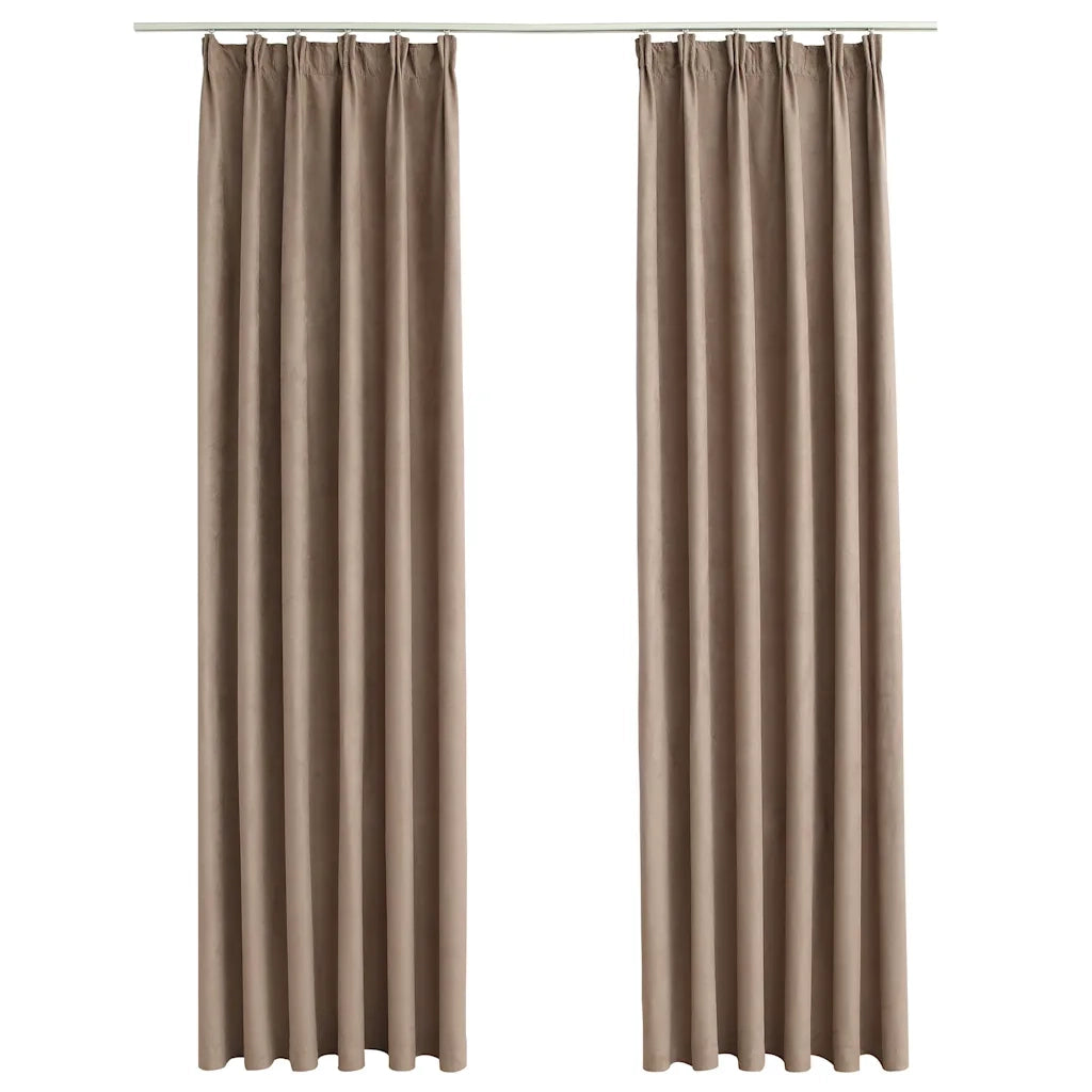 Tende Oscuranti | Tende Blackout con Ganci 2 pz Grigio Talpa 140x175 cm
